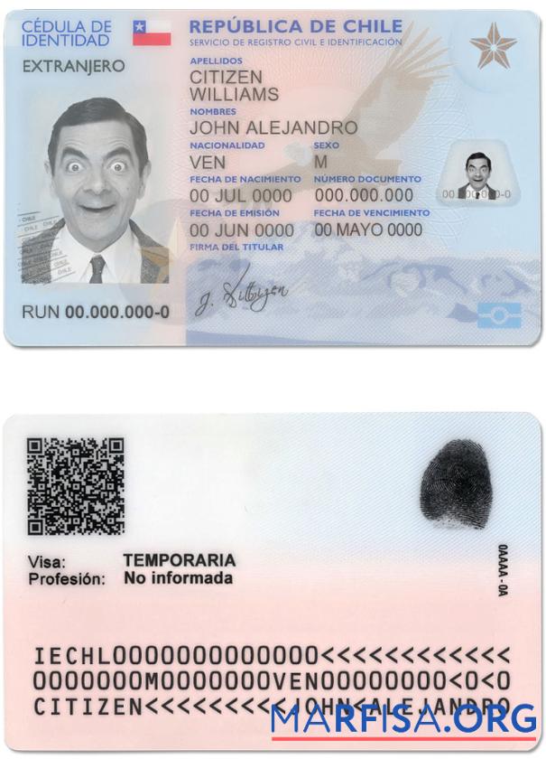 Downloadable Chile ID real example