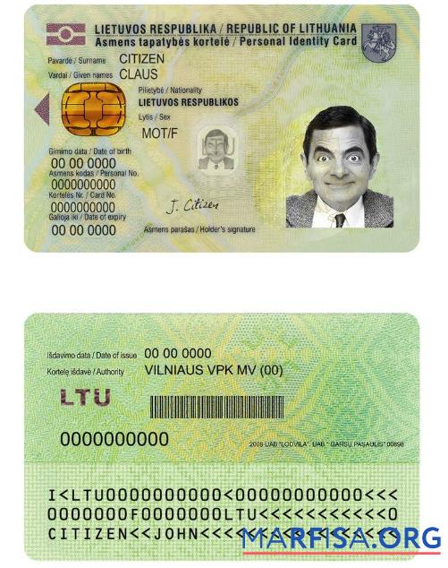 Realistic Lithuania ID sample