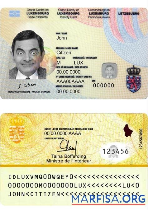 Realistic Luxembourg ID real example