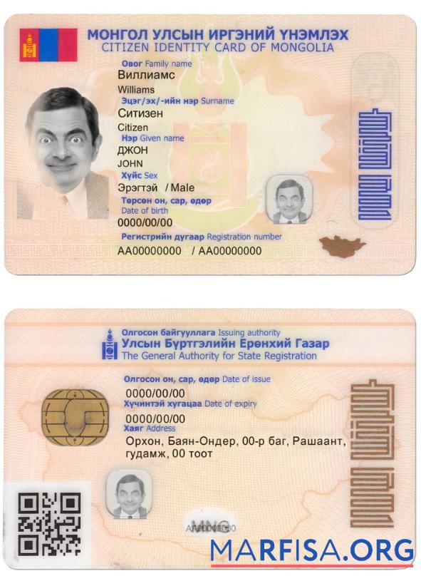 Blank Mongolia ID real example