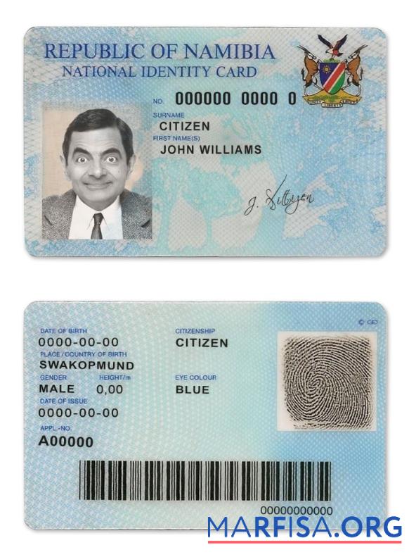 Printable Namibia ID download for verification