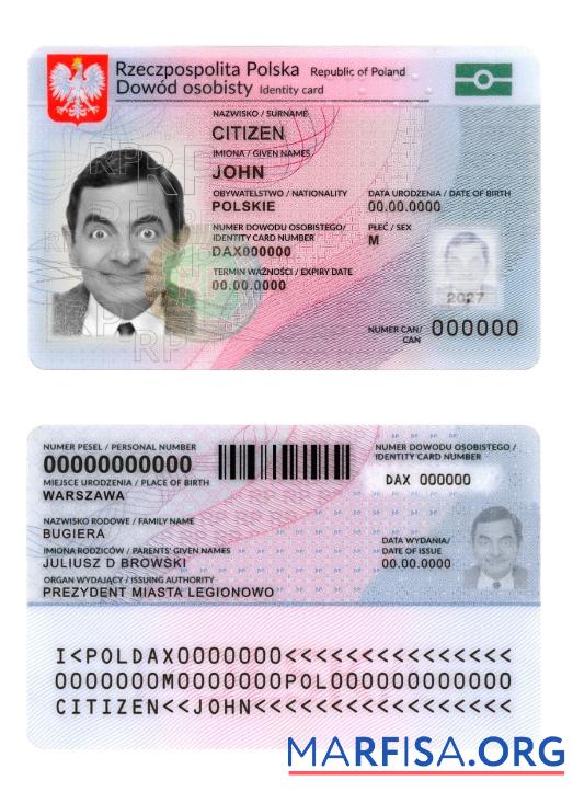 Downloadable Poland ID Card 2019 Present Version 2 download for verification