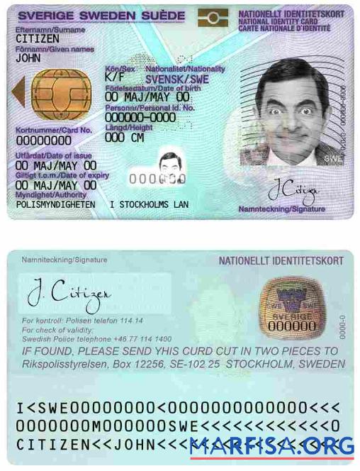 Downloadable Sweden ID example