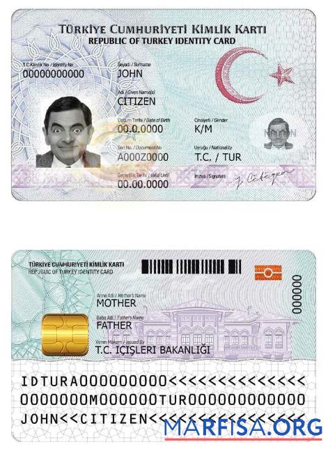Blank Turkey ID real example