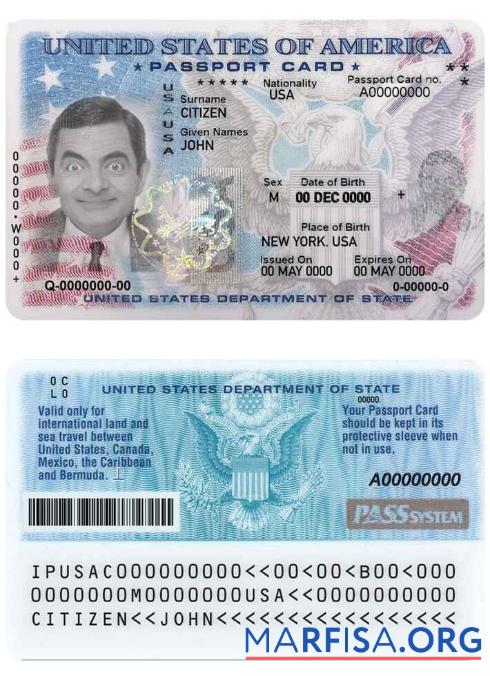 Blank USA Passport ID Card PSD Template, Fully Editable, Version 2 (1) sample